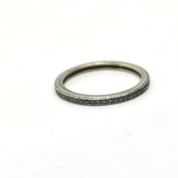 STERLING SILVER 925 CZ ETERNITY BAND RING SIZE 6.75 MINIMALIST STACKABLE THIN - Picture 6 of 13